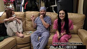 Blaire celeste sucks cock and gets pussy filled with cum in pov