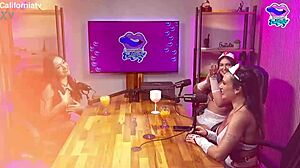 Gostosas unleash wild lesbian licking in brazilian lingerie