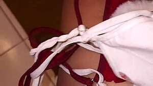 Mi madrastra finds me masturbating with her thong and sucks me part 1