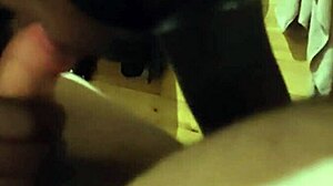 black wife sucking my dick in the hotel room, getting it all wet and sloppy with huge tits bouncing