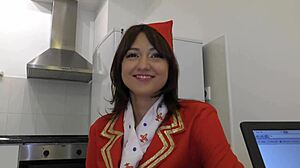 Air Hostess Suzy Rainbow In Bareback Interracial Casting With Huge Cock