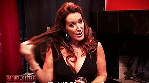 Pregnant redhead housewife cheats with hairy pussy masturbation on desk. Emotions run high as black cougar risks secrets in poolside heels and stockings.