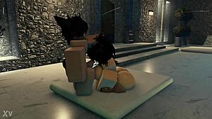 Bunny Femboy Hints at Rough Shemale Action with Big Titty Girl