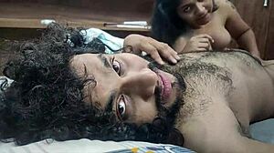 My Malayali wife gives a soothing penis massage turning into romantic handjob during our intimate evening at home