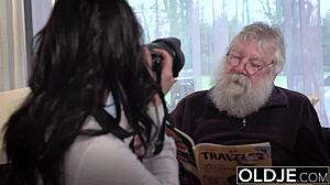 Young 18+ Girl Hints at Riding Grandpa's Old Cock in Tight Pussy Encounter