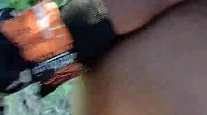 Watch Her Get Totally Destroyed In The Bushes By That Massive Ebony Cock!