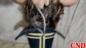 Hey, check out my Brazilian vaqueira taking it in the ass on all fours in our dorm room 😈🍑