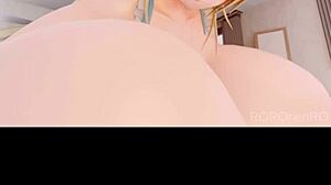 3d blonde takes big tits pov sex with breast expansion in wild action