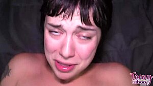 Seth brogan boldly cums in nova flames mouth after intense mature anal fucking