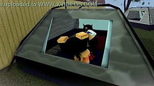 tired girl woken up by hard cock creampie in tight pussy outdoors