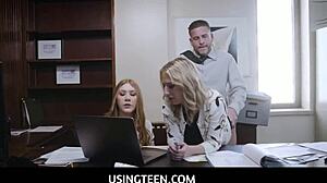 i freeuse redhead teen intern and blonde milf assistant in taboo fantasy
