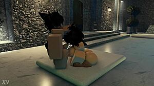 Bunny Femboy Hints at Rough Shemale Action with Big Titty Girl