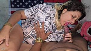 Blonde Sucks and Licks Big Dick