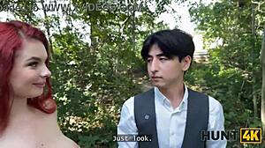 Redhead Whore Cheats on Boyfriend with Public Pov Pickup for Natural Tits Play and Shaved Pussy Sex