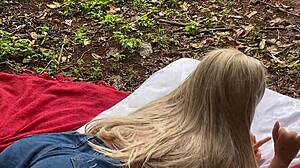 The hot blonde secretly uses a sex toy to fuck her tight ass alone.