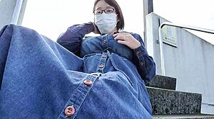 married woman masturbates outdoors