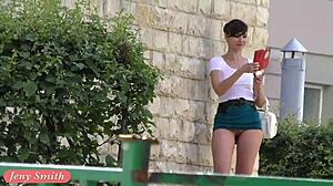 watch jeny smith flash that cute ass in public upskirt!