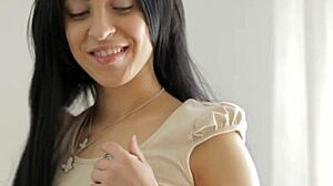 teen gets fucked hard in threesome! she takes facial cumshot after blowjob.