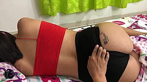 Amateur Colombian Babe with Big Natural Tits and Curvy Big Ass Shares Room with Huge Cock Husband in Dirty Talk Domination. Latina Exhibitionist Flashes and Worships Ass in Homemade Fetish Video with Not Her Brother.