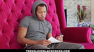 Booty Teen Rides Huge Black Cock in Interracial Action with Cum in Mouth Finish