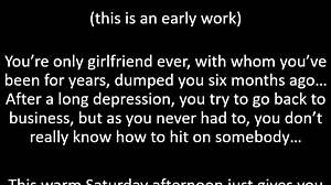 Shopping afternoon turns into illustrated leather porn dream with blonde in dress and skirt upskirt flashes outdoors!