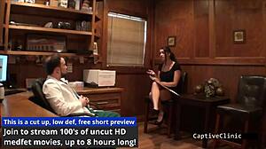 Girl Journalist Kitty Catherine Gets Interrupted In Backstage Behind The Scenes With Big Tits Brunette Nurse In Latex Gloves And Handcuffs Vibrator Action