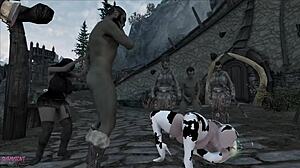 Watch cowgirl riding with big tits bondage on chubby bound monster elf and orc!