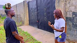 Stranded Abuja girl rides big African cock in cowgirl. Her petite ass and squirting pussy get spanked during quickie.