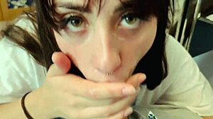 Oh man, best deepthroat keeps going with cum eating and gagging on cock, so sloppy! 😈🍆💦