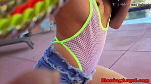 i adore this petite asian babe getting doggystyled on all fours with her curvy ass and small tits. close-up cumshot on that fat fetish glamour pornstar beauty.