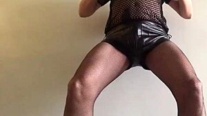 Fetish Big Penis Self Orgasm With Bondage And Leather!