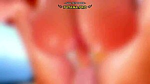 FUTANARI LESBIAN THRILLS! HORNY SHEMALE FUCKS GIRL IN PUSSY AND ANAL WITH CUM IN MOUTH BY POOL!