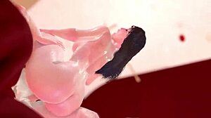 FUTANARI LESBIAN THRILLS! HORNY SHEMALE FUCKS GIRL IN PUSSY AND ANAL WITH CUM IN MOUTH BY POOL!