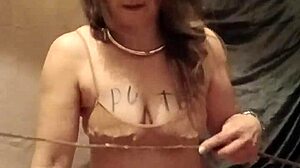 hey watch this 2025 solo session with french housewife in bondage masturbating outdoors as submissive slave