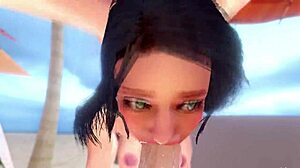 FUTANARI LESBIAN THRILLS! HORNY SHEMALE FUCKS GIRL IN PUSSY AND ANAL WITH CUM IN MOUTH BY POOL!