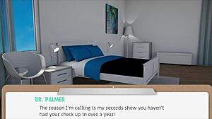 The doctor examines a patient in the hospital cartoon adventure