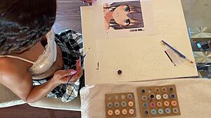 Petite Curly Brunette Milf Flashes Tight Pussy And Ass In Jeans While Handling Big Cock