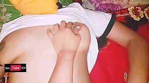 Big tit blonde Abby Rode gets shaved pussy fucked in fishnets and lingerie.