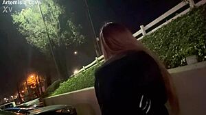 Italian Hot Milf Long Hair Artemisia Love Solo Smoking Session Outdoor With Cigarette In Public Fetish Display