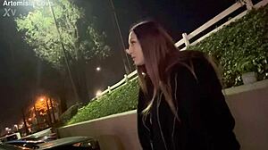 Italian Hot Milf Long Hair Artemisia Love Solo Smoking Session Outdoor With Cigarette In Public Fetish Display