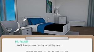 The doctor examines a patient in the hospital cartoon adventure