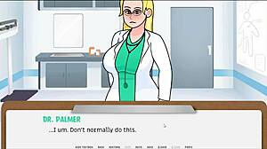 The doctor examines a patient in the hospital cartoon adventure