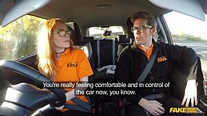 Fake Driving School British Ginger Babe Ella Hughes Gets Pussy Fucked in Lesson