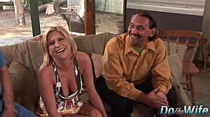 Blonde wife Lya Pink, are you ready to get banged hard in front of your old husband?