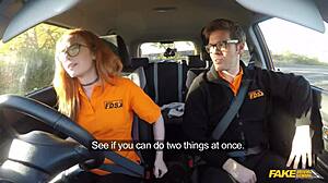 Fake Driving School British Ginger Babe Ella Hughes Gets Pussy Fucked in Lesson