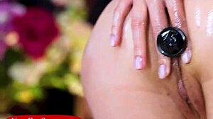 the big tits french goddess eve sweet got oiled up for solo anal play with buttplug and fingering her shaved pussy until orgasm hit hard in homemade video