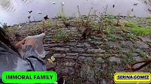 duck feeding led to dick sucking... serina swallows dean's cream now??