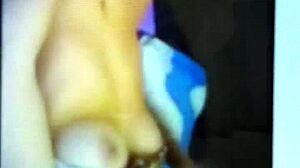 French Slut Fanny Toying on Webcam with Shaved Hairless Brunette Pussy and Bold Beauty Tits