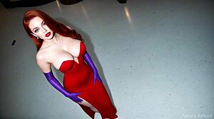 Hot chick Jessica Rabbit loves deepthroat and anal sex! Ai generated with curvy tits outfit