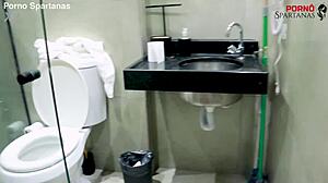 Hey, watch Niki Niquita shake that big ass in the shower after interracial cumshot fun.